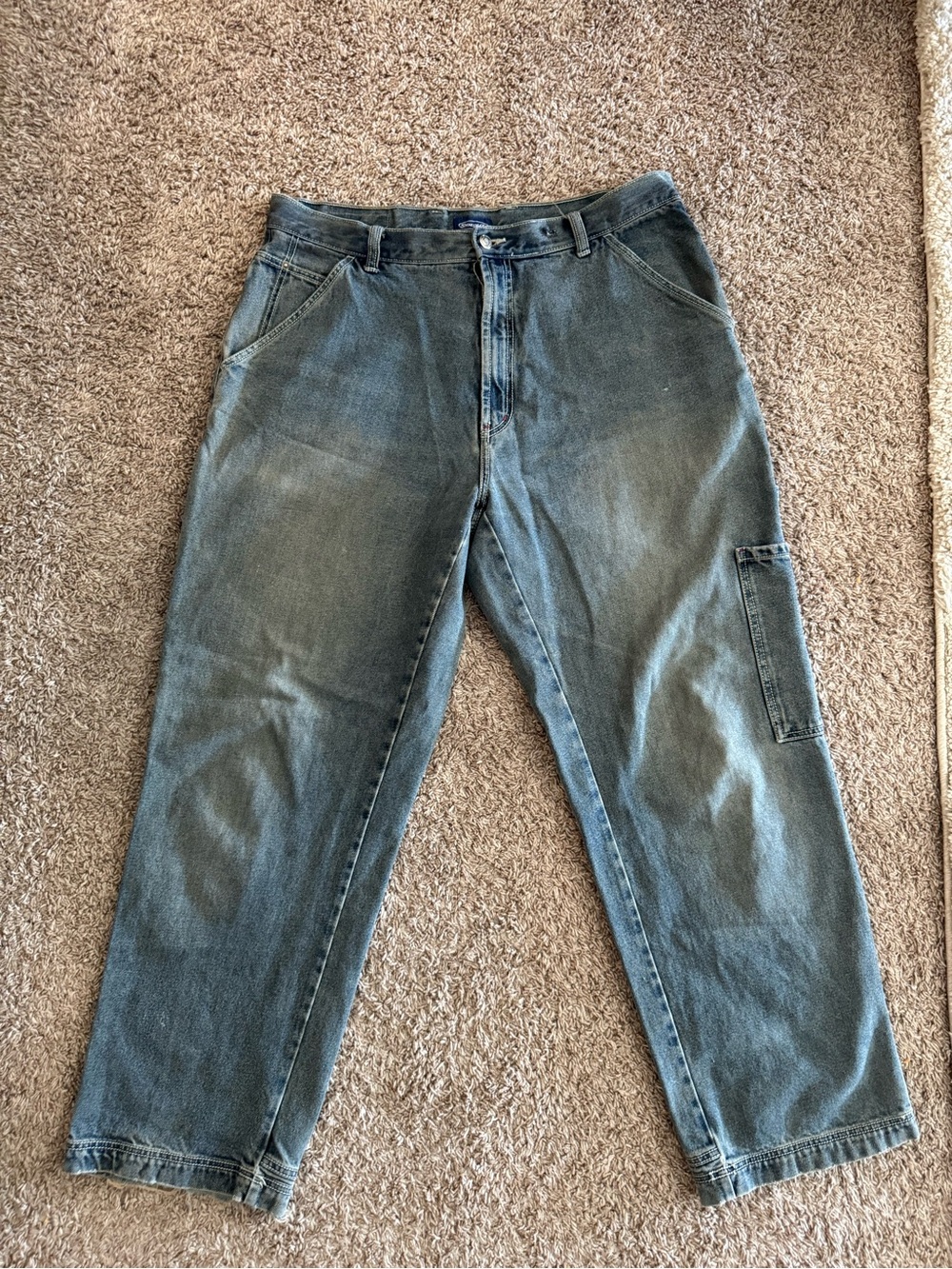 Y2K Sideout Carpenter Skater Jeans in Faded Blue